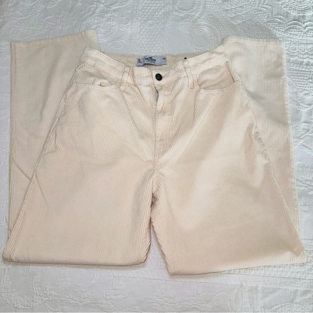 Hollister Pants Beige Cream Ultra High Rise 7R W28